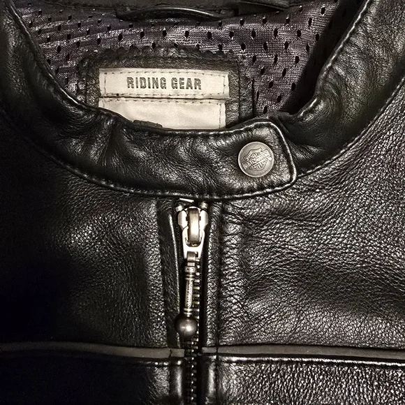 Women's Harley-Davidson Black Leather Jacket With Reflective Logos - Picture 7 of 12